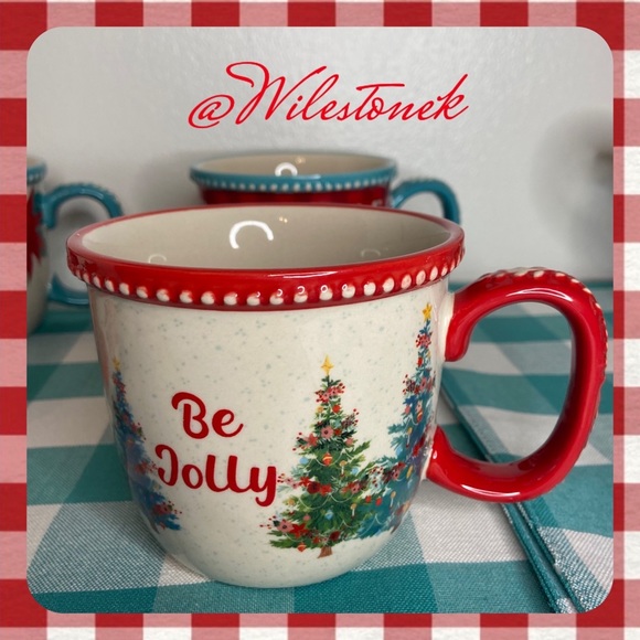 The Pioneer Woman Other - The Pioneer Woman Cheerful Rose Christmas Mug- Be Jolly - 16 Ounce Mug
